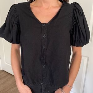 EXPRESS, BLACK TOP W/ BALLOON SLEEVES, SIZE SMALL